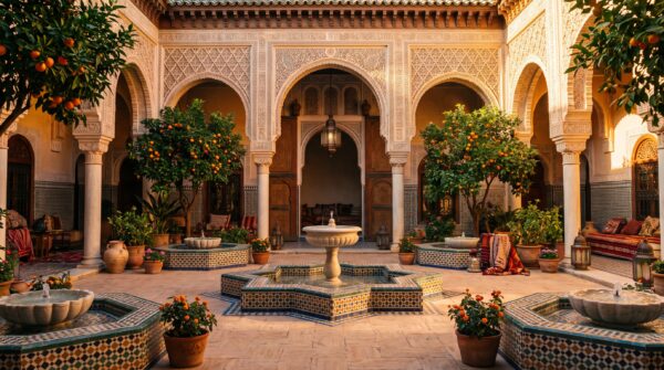 Andalusian Palace Courtyard Wallpaper